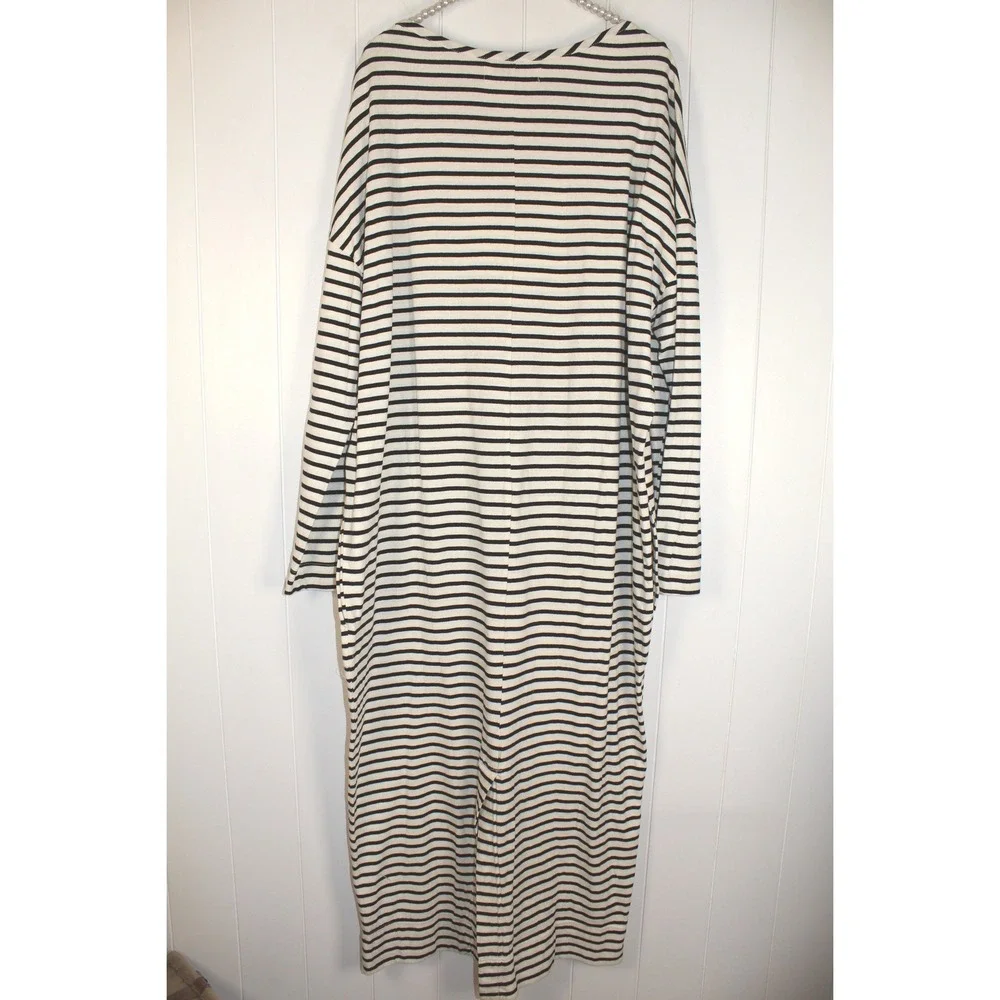 Free People Free Est Tivoli Maxi Black/Ivory Striped Oversize Dress NWT SZ XL